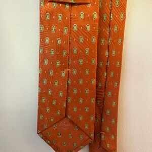 Brioni Orange Patterned Tie